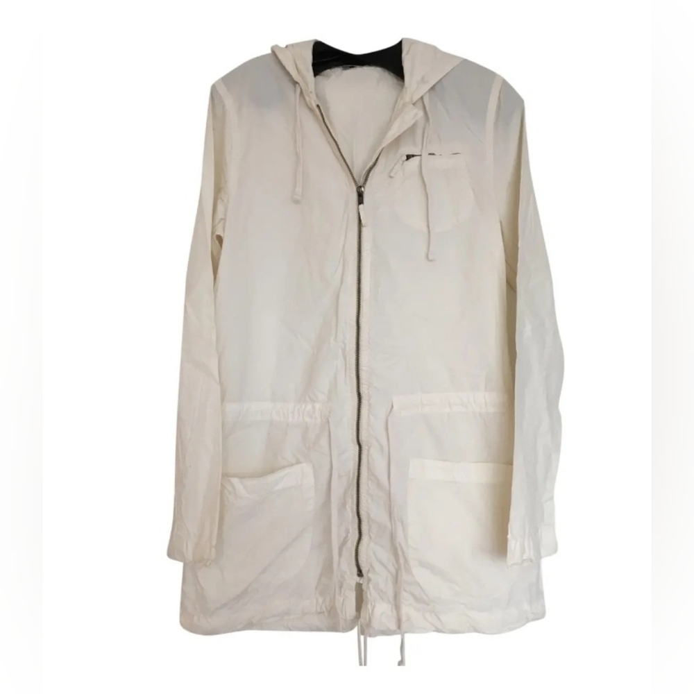 James Perse Off-White Parka Zip Up Jacket
